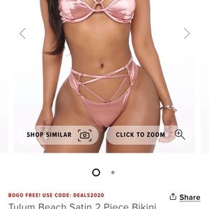 Gorgeous rose silky bikini!